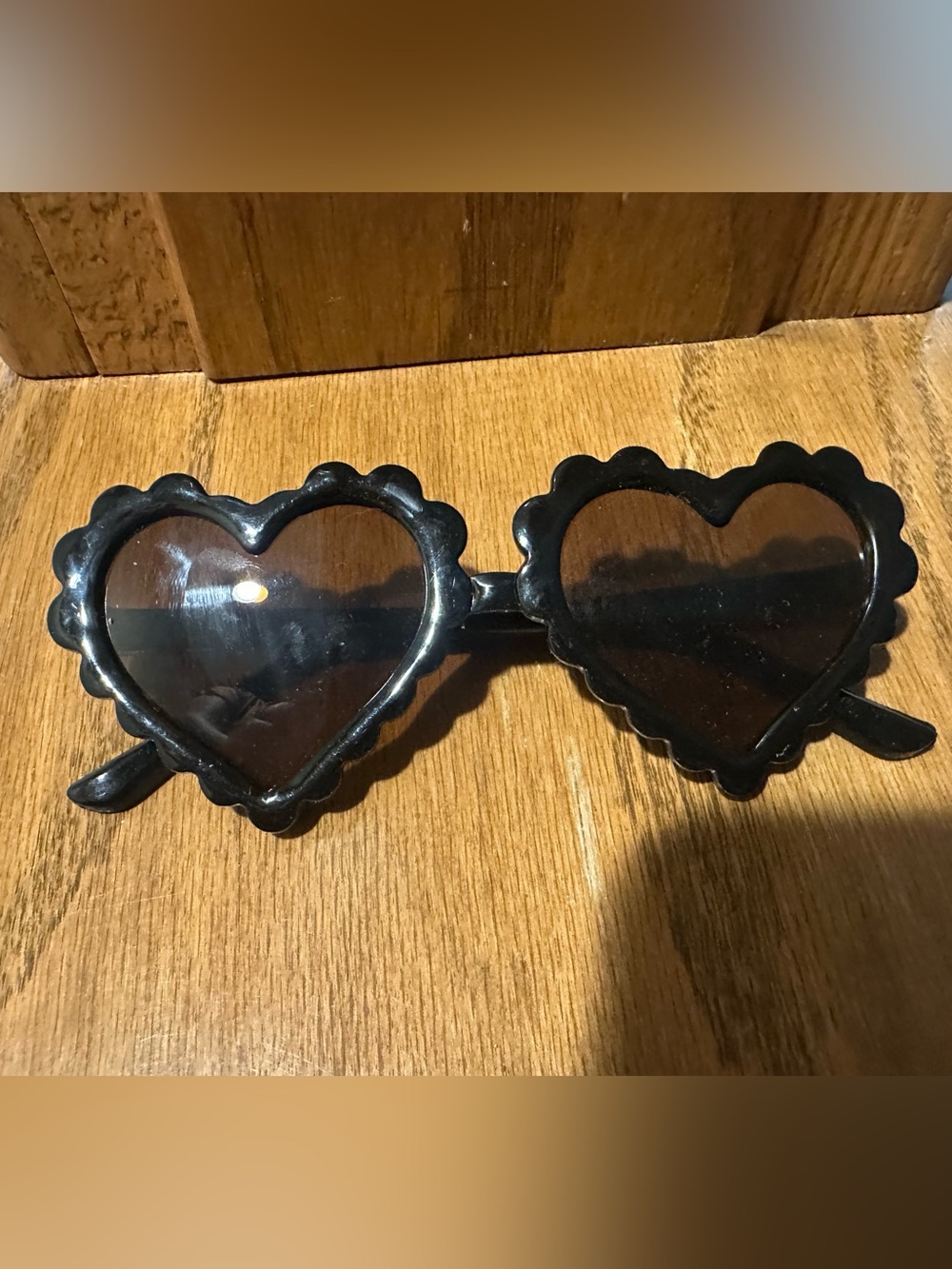 Black Heart-Shaped Decorative Sunglasses Accent